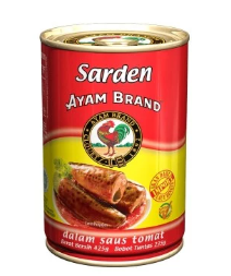 Sarden Kaleng Saus Tomat Bulat Ayam Brand 425gr