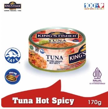 Kings Fisher Tuna Canned Hot Spicy Daging Tuna Makanan Kaleng 170 g
