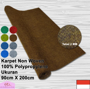 Karpet non woven lantai brudu polos alas kasur duduk pameran panggung