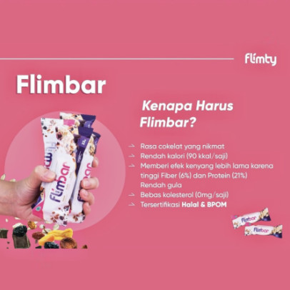 FLIMBAR Flimty High Fiber & Protein 1 box 12 bars Snack Bar FLIM BAR
