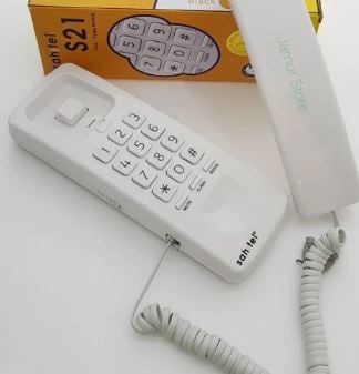 Telepon Gagang  Telpon Rumah Kabel Sahitel S21 Putih - Putih