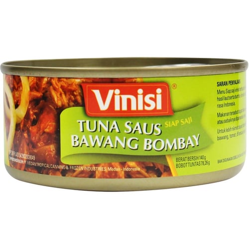 Vinisi Tuna Saus Bawang Bombay 140 Gr / Tuna Kaleng / Ikan Tuna