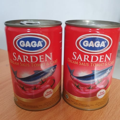 Gaga Sardines / makanan kaleng ikan sarden saus tomat & chili 425gr