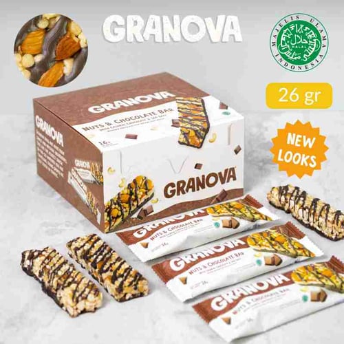 Granola Bar Nuts & Chocolate by Granova (Snack Anak, Healthy Snack, Halal)