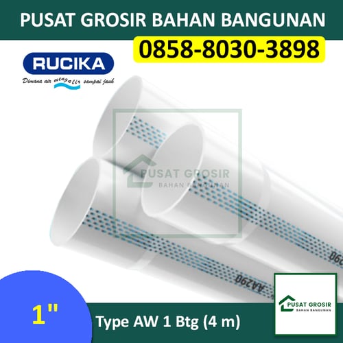 Pipa PVC 1 inch AW Rucika Standard Pipa Wavin 1 inch AW Per Btg (4 m)