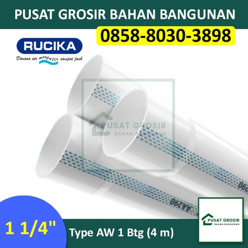 Pipa PVC 1 1/4 inch AW Rucika Standard Pipa Wavin 1 1/4 inch AW Per Btg (4 m)