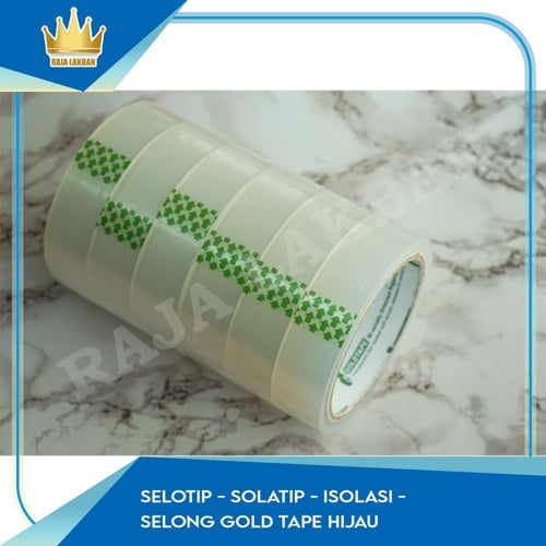 Selotip / Solatip / Isolasi / Selong Gold Tape Hijau 1/2 inch