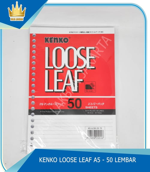 Loose Leaf A5 KENKO / Kertas Isi Binder Note / 50 Lembar