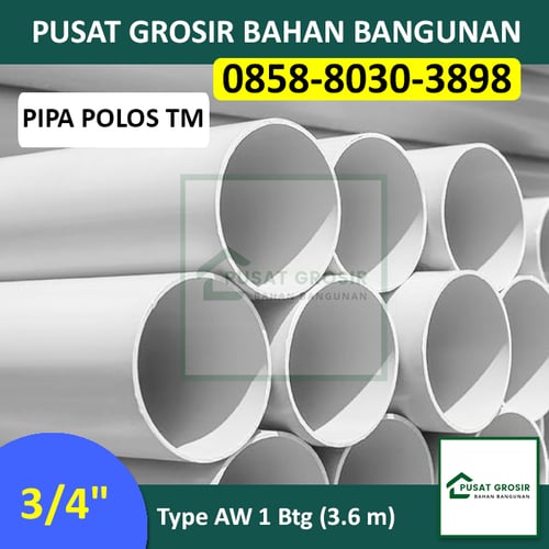 Pipa PVC 3/4 Inch AW Merek Tanpa Merek Pipa Wavin 3/4 Inch AW Per Btg (4m)