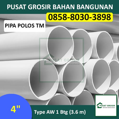 Pipa PVC 4 Inch AW Tanpa Merek Pipa Wavin 4 Inch AW Per Btg (4m)
