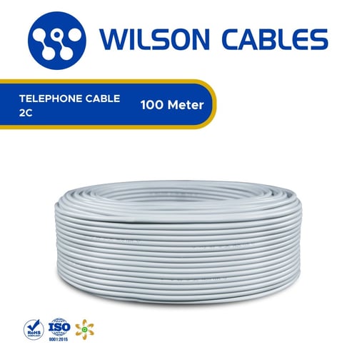 Kabel Telpon 2C 100 Meter Grey - Kabel Telpon Wilson Cables