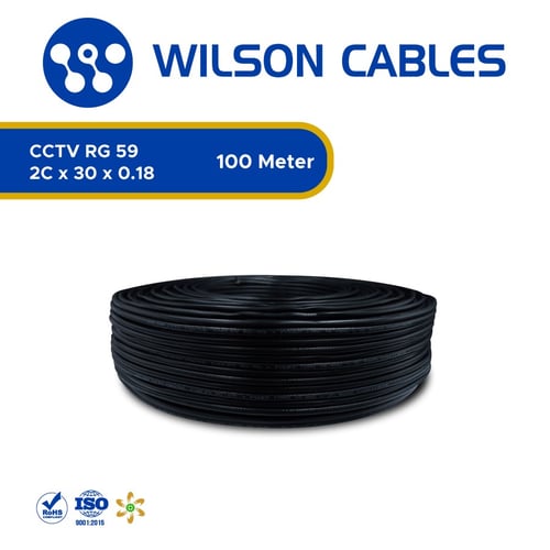Kabel CCTV Coaxial RG59 + Power Cord 100 Meter Hitam - Kabel CCTV Wilson Cables