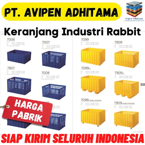 Keranjang industri Keranjang Plastik Box Container Rabbit