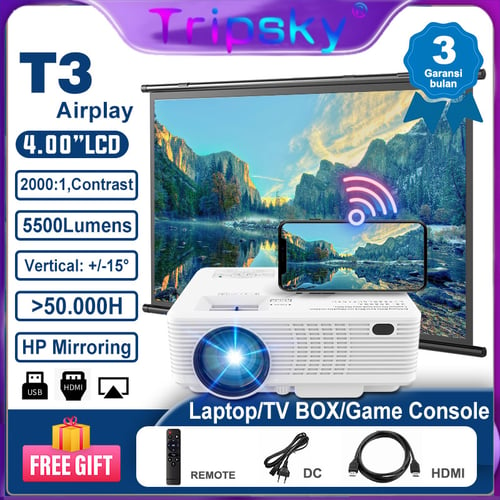 Tripsky Projector 5500 Lumens T3 Airplay