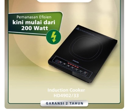 Philips Induction Cooker Kompor Listrik LOW WATT HD4902/33 - 200W