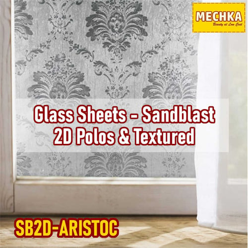 (SB2D-ARISTOC) Glass Sheets Sticker Kaca Motif Sandblast 2D Patterned