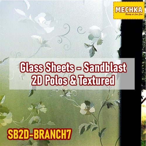 (SB2D-BRANCH7) Glass Sheets Sticker Kaca Motif Sandblast 2D Patterned