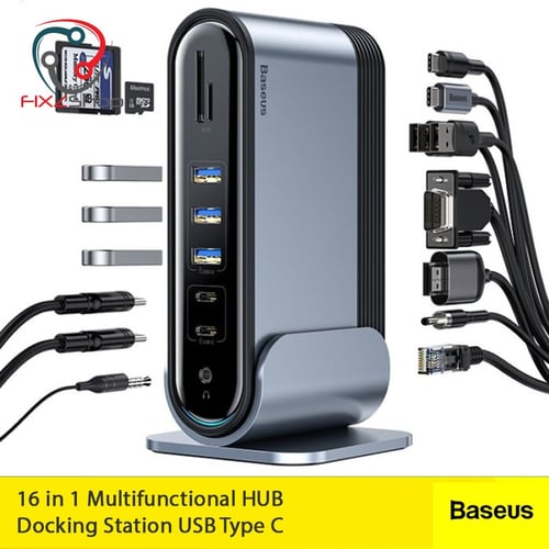 16 in 1 Multifunctional HUB Docking Station USB Type C HDMI VGA - 17 in 1