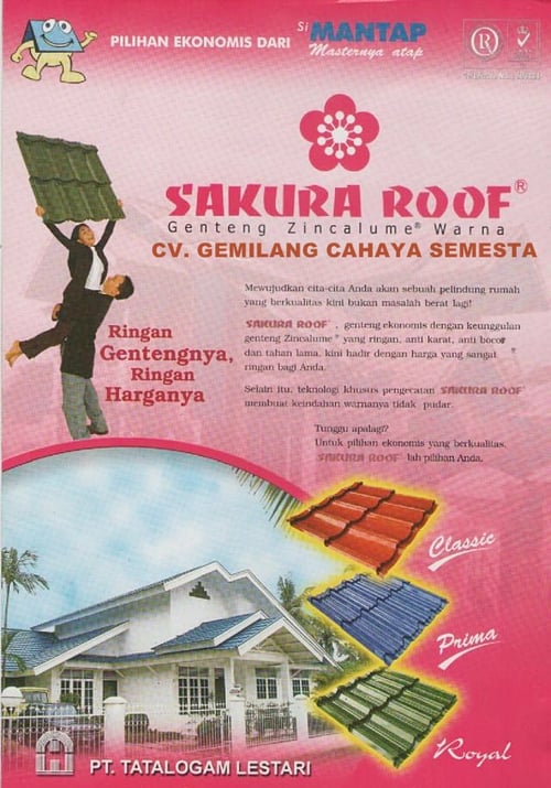 Genteng Metal Sakura Roof - Stone ( Berpasir)