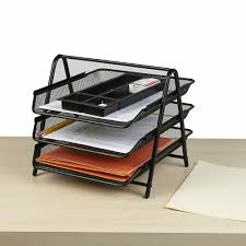 Simple Trending 3-Trays Mesh Office Supplies Desk Organizer