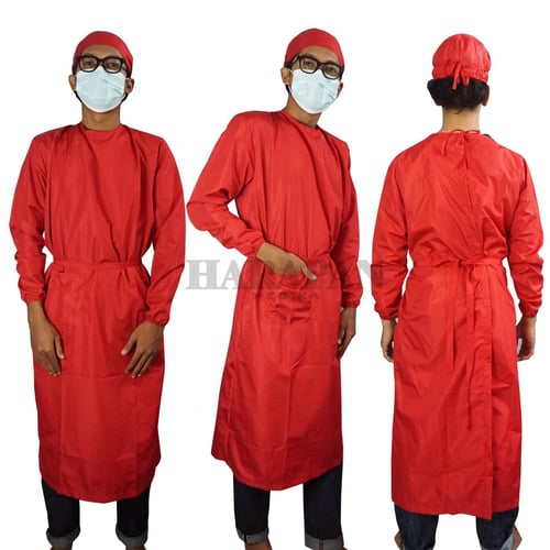 Surgical Gown APD Gown Baju Bedah Operasi Baju Tenaga Medis Surgical - Merah