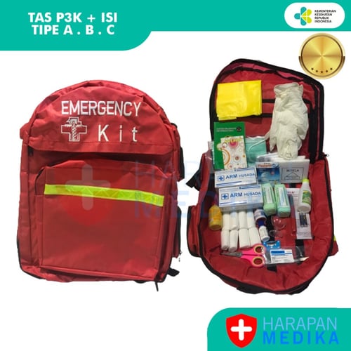 Tas Ransel P3K Isi Type A  atau Tas P3K Emergency Kit Ransel + Isi Obat - TAS RANSEL