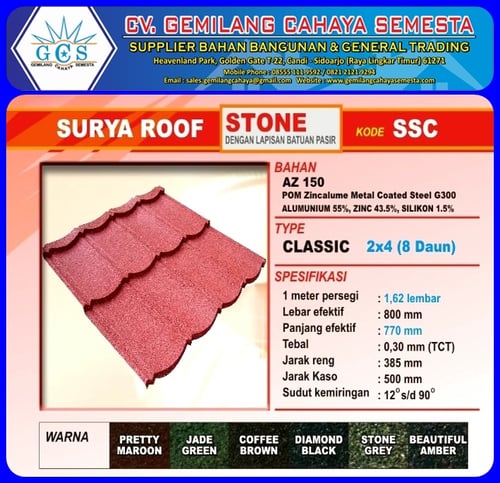 Genteng Metal Surya Roof ( Stone Berpasir )