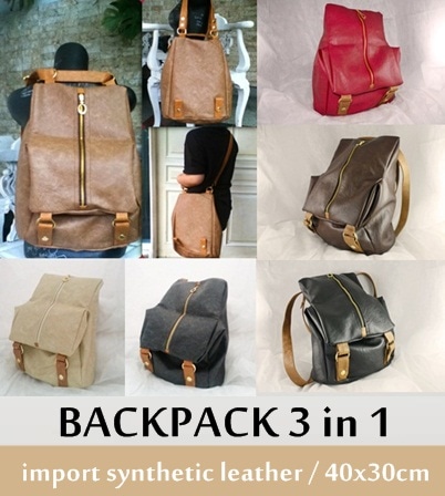 Tas Backpack 3In1 Import Leather