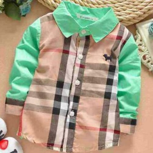 Burberry Plaid Top Brown-Green Med