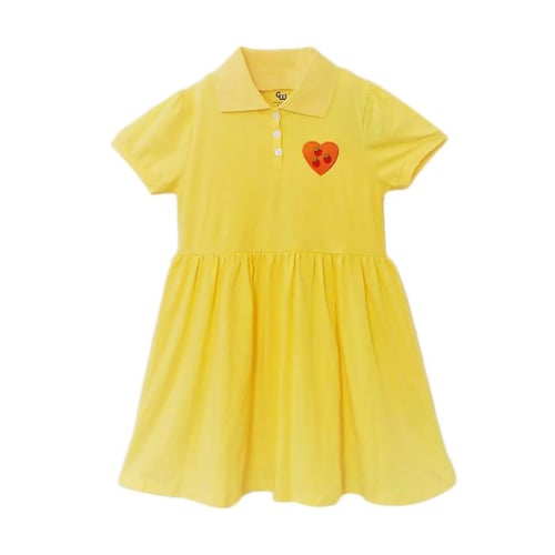 GBS Gw Polo Buttorned Collar Dress - Yellow