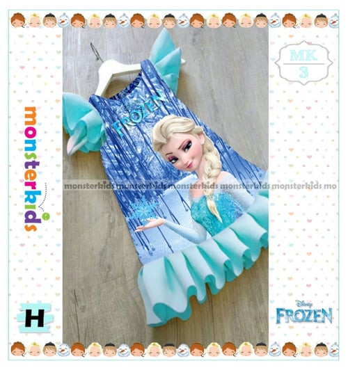 GBS MK.Frozen Elsa Casual Dress Anak - Blue