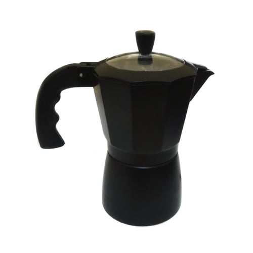 Caffettiera Percolator Coffee/Teko Kopi/Moka Pot Alumunium 6 Cup Black