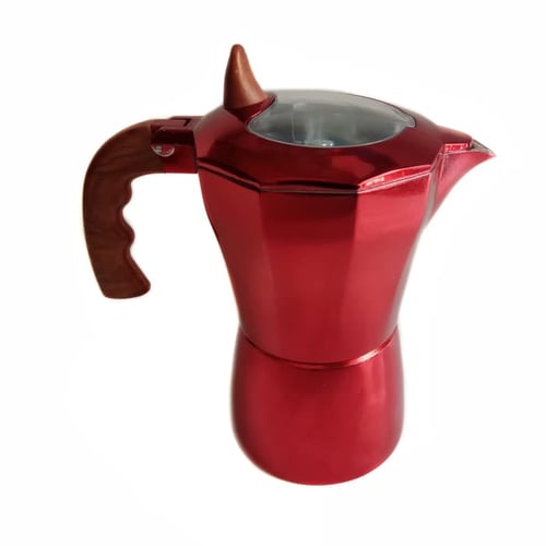 Caffettiera Percolator Coffee/Teko Kopi/Moka Pot Alumunium 6 Cup Red