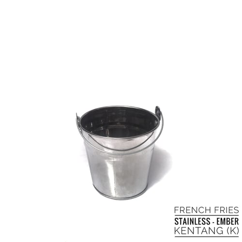 French Fries Nugget Sosis Stainless Bucket Silver S