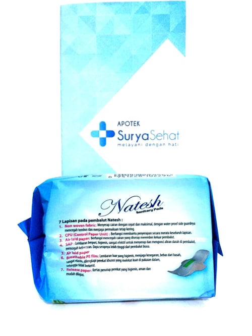 NATESH Day Biru Pembalut Siang Hari Magnetic Herbal - Bebas Dioksin - Mengandung Nano Silver - Sanitary Pad