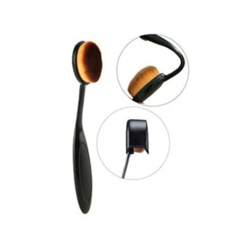 Multifunctioin Oval Brush Dengan Tutup for Foundation, Concealer, Contouring, Highlighting