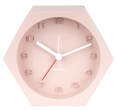 KARLSSON Alarm Clock Hexagon Concrete Pink