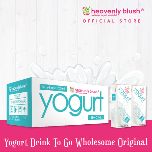 HEAVENLY BLUSH Yogurt To Go Plain 200ml 1 Box Isi 24pcs