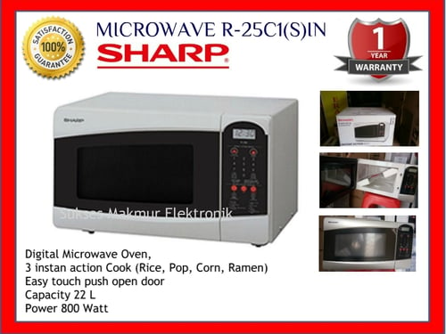 Sharp Microwave  R-25C1(S)IN - Silver, Cap. 22 Lt, Ramen, Defrost Menu
