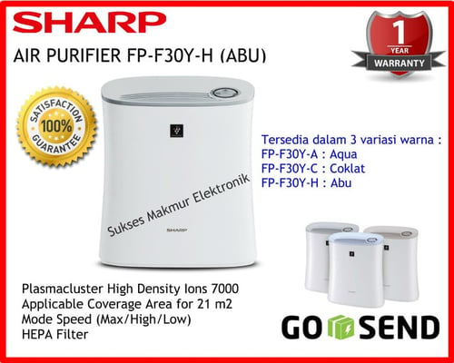 Sharp Air Purifier FP-F30Y-H - Abu, Coverage Area 21 m2