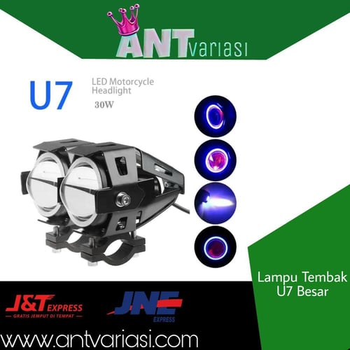 Lampu Tembak U7 Motor Universal AE Blue DE Red