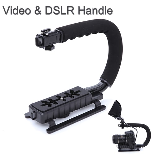 Camera Stabilizer Grip Video Handle C Shape for DSLR GoPro Xiaomi Yi - Black