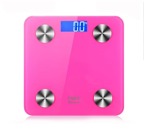 TSEC Timbangan Body Scale Dengan LCD Display Bluetooth Pink
