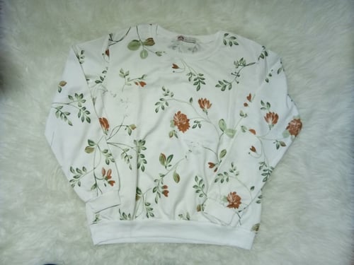 sweater cewek dewasa motif bunga import
