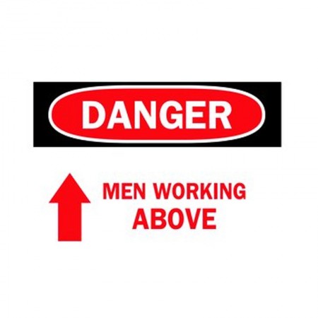BRADY 42535 B-555 Danger Men Working Above (W/Up Arrow)