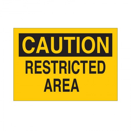 BRADY 95346 B-302 Caution Restricted Area 10"X14"