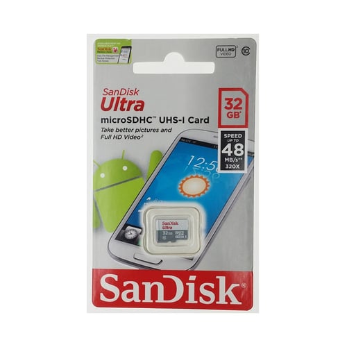 Sandisk Ultra Microsd 48Mb/S Class 10 Tanpa Adapter UHS-1 Resmi 32GB