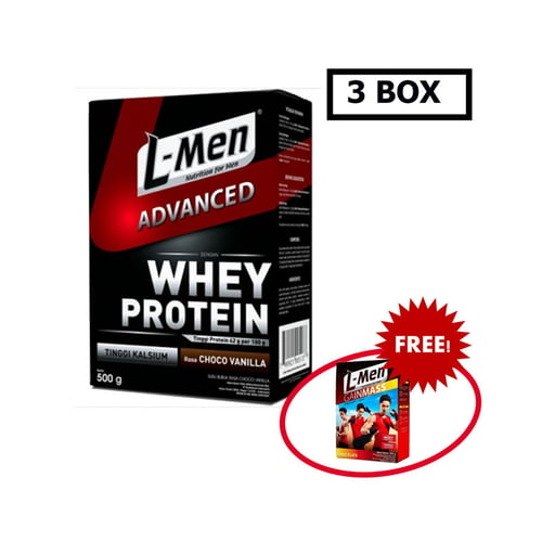 L-MEN Whey Protein Choco Vanilla 500gr Free GainMass 225gr