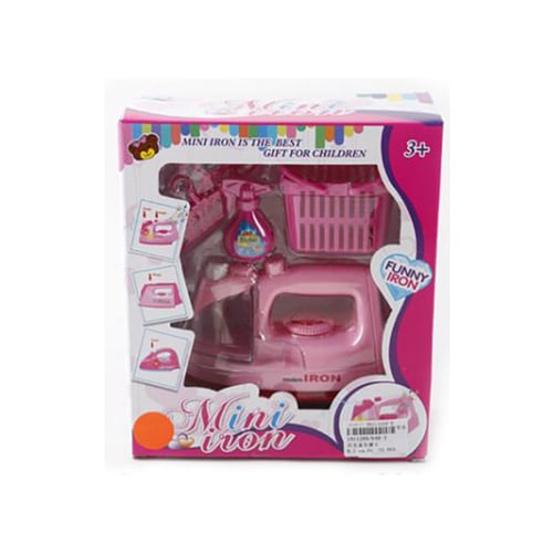 Mainan Anak Perempuan - Mini Iron Setrikaan Strikaan Keranjang Pink