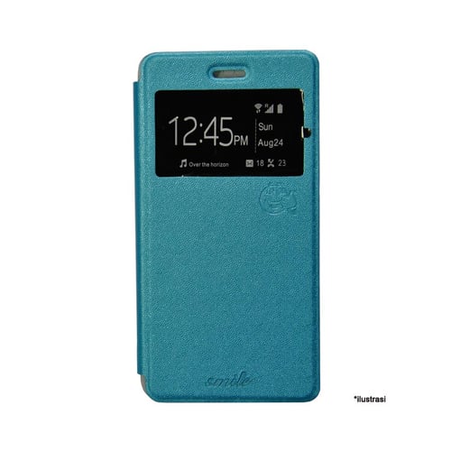 SMILE Flip Cover Case Andromax R2 -  Biru Muda